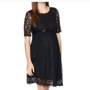 Black Lace Motherhood  Maternity Dress.
